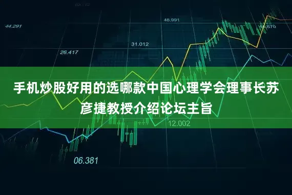 手机炒股好用的选哪款中国心理学会理事长苏彦捷教授介绍论坛主旨