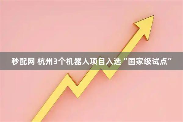 秒配网 杭州3个机器人项目入选“国家级试点”