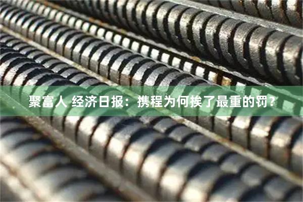 聚富人 经济日报：携程为何挨了最重的罚？